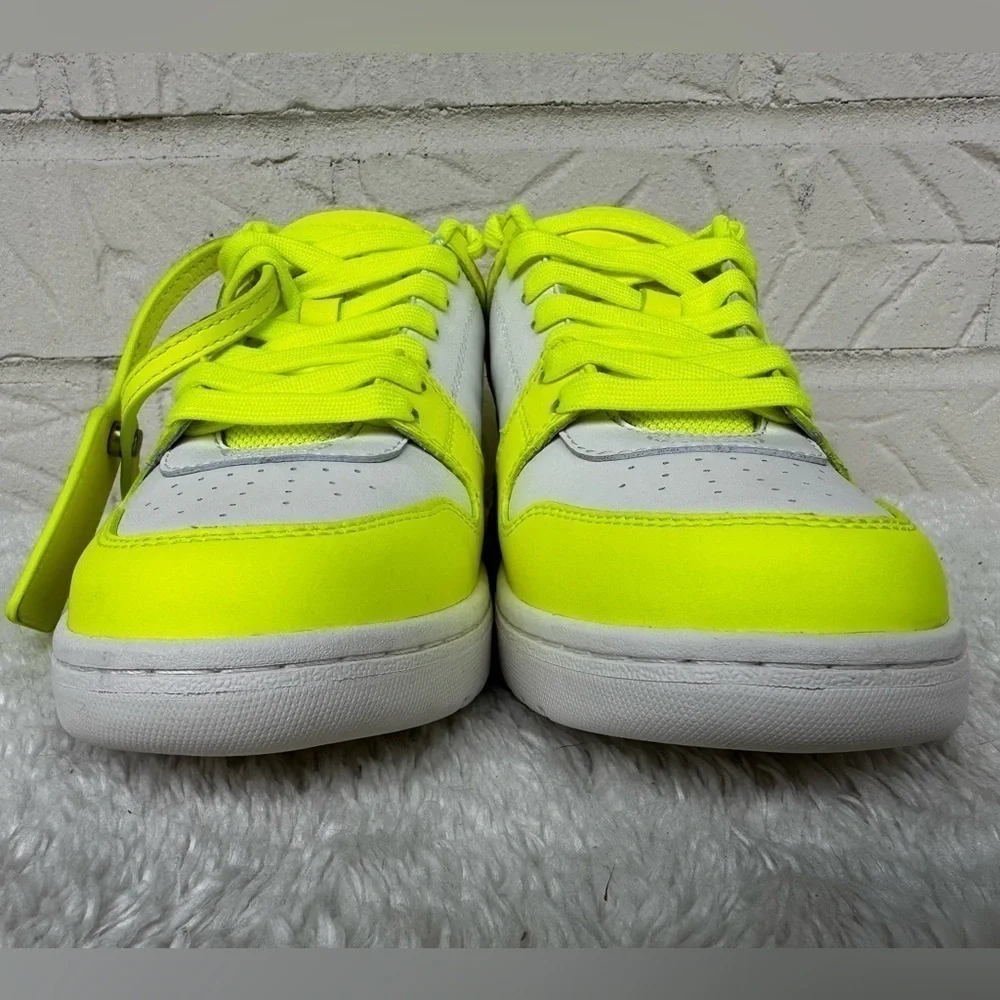 New Off-White Out Of Office Lemon/White Leather Sneakers Size 38 - Picture 8 of 14